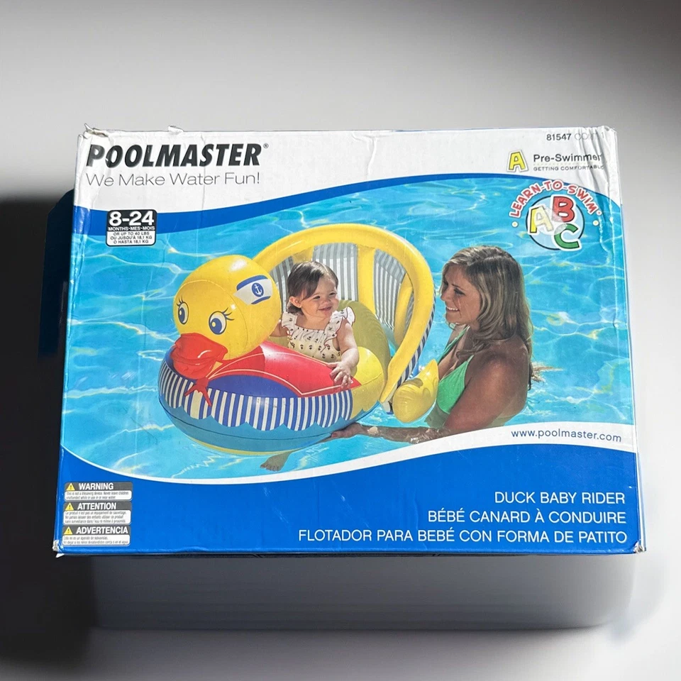 Poolmaster Inflatable Baby Duck Rider 81547 Pool Toy Summer Party 36” x 32” - Image 4 of 4