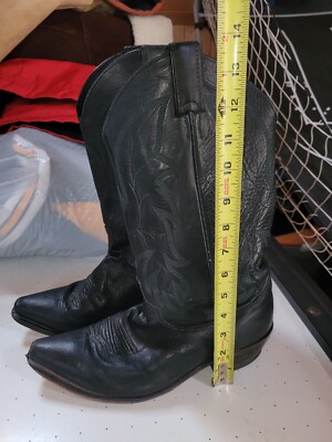 Justin Men’s Black Leather Pull-On Mid-Calf Boots Round Toe Oil Resistant 10.5EE Justin Men main image 3