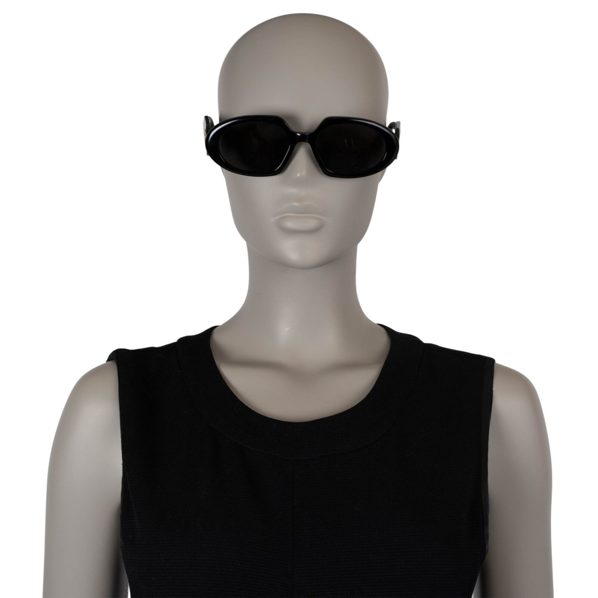 DIOR ◆ DiorBobby R2U 10A0 ラウンド角縁 サングラス 70637 auth CHRISTIAN DIOR black DIORBOBBY Sunglasses R2U