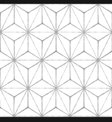 FloorPops FP2481 Kikko Peel & Stick Floor Decal – White, 10-Pack, 12" X 12" Tiles, Water Resistant, No Grout Needed, Geometric Design