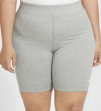 NIKE Sportswear Classics Women's High-Waisted 8" Biker Shorts 1X Grey NWT