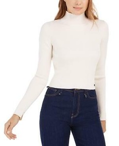 white cropped mock neck