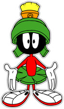 Marvin the Martian Kids Cartoon Car Bumper Window Sticker Decal 3"X6"