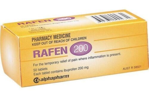 Rafen 50 Tablets Ibuprofen 200 mg Nurofen Generic Best Pricing - Picture 2 of 3