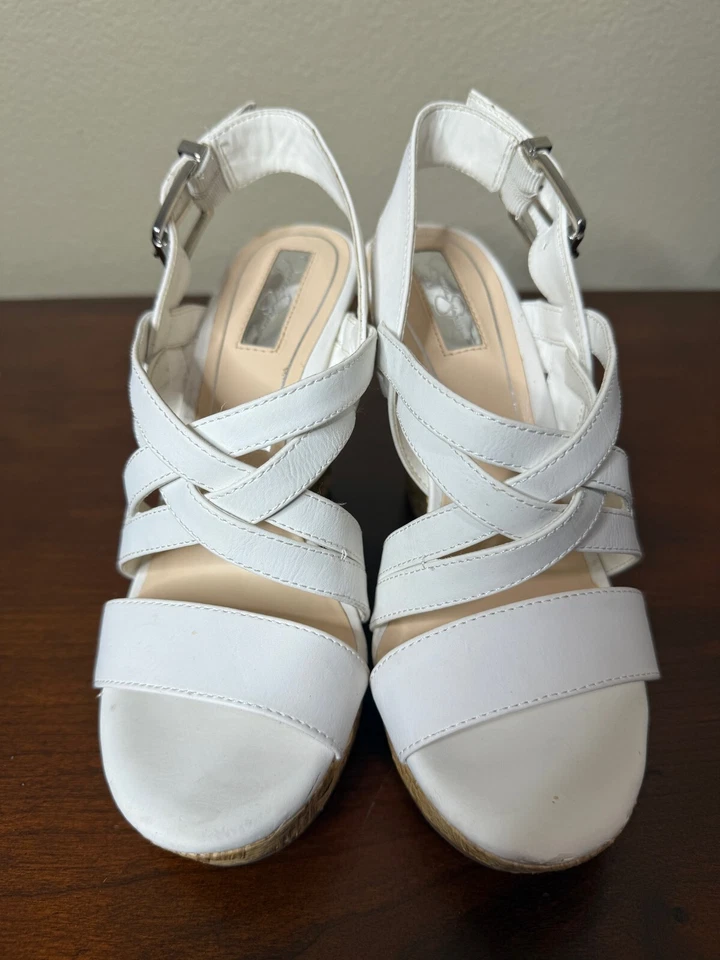 Jessica Simpson JS Julita 粉白色 Espadrille 厚底楔形凉鞋 尺寸 6.5 — 第 2/4 张图片