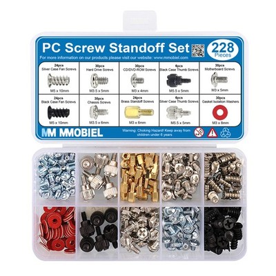 228Pcs PC Screw Standoff Set Kit for Computer Case Hard Drive ...