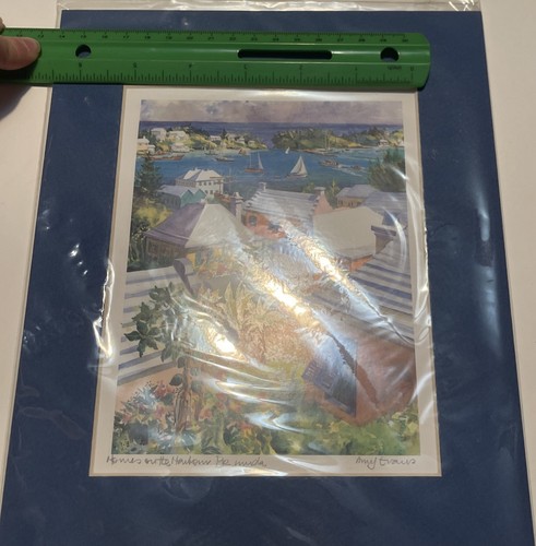 Versiegelt/Neu Passepartout Gemälde-Häuser aus dem Hafen Bermuda; Amy Evans Reisen - Bild 8 von 10