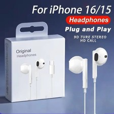 Original Wired Earphones For iPhone 15 16 14 13 12 11 Pro Max 7/8Plus X XR XS