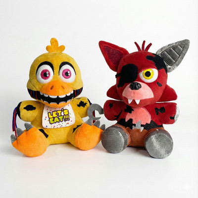 XSmart 7'' Withered Chica & Foxy Plush Set, FNaF Five Nights at Freddy's Set of 2