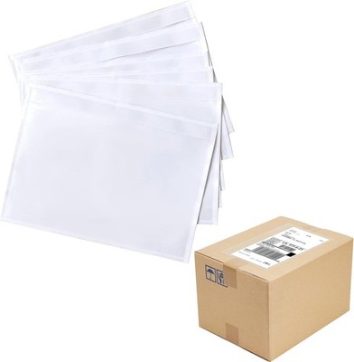 100 Pack Clear Self-Adhesive Shipping Labels 7.5''x5.5'' Top Loading Envelopes