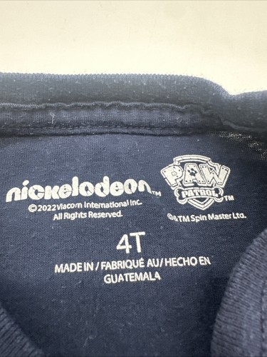 Paw Patrol Nickelodeon T-Shirt Boy 4T Graphic Print Logo Blue..#27235 - Picture 3 of 14