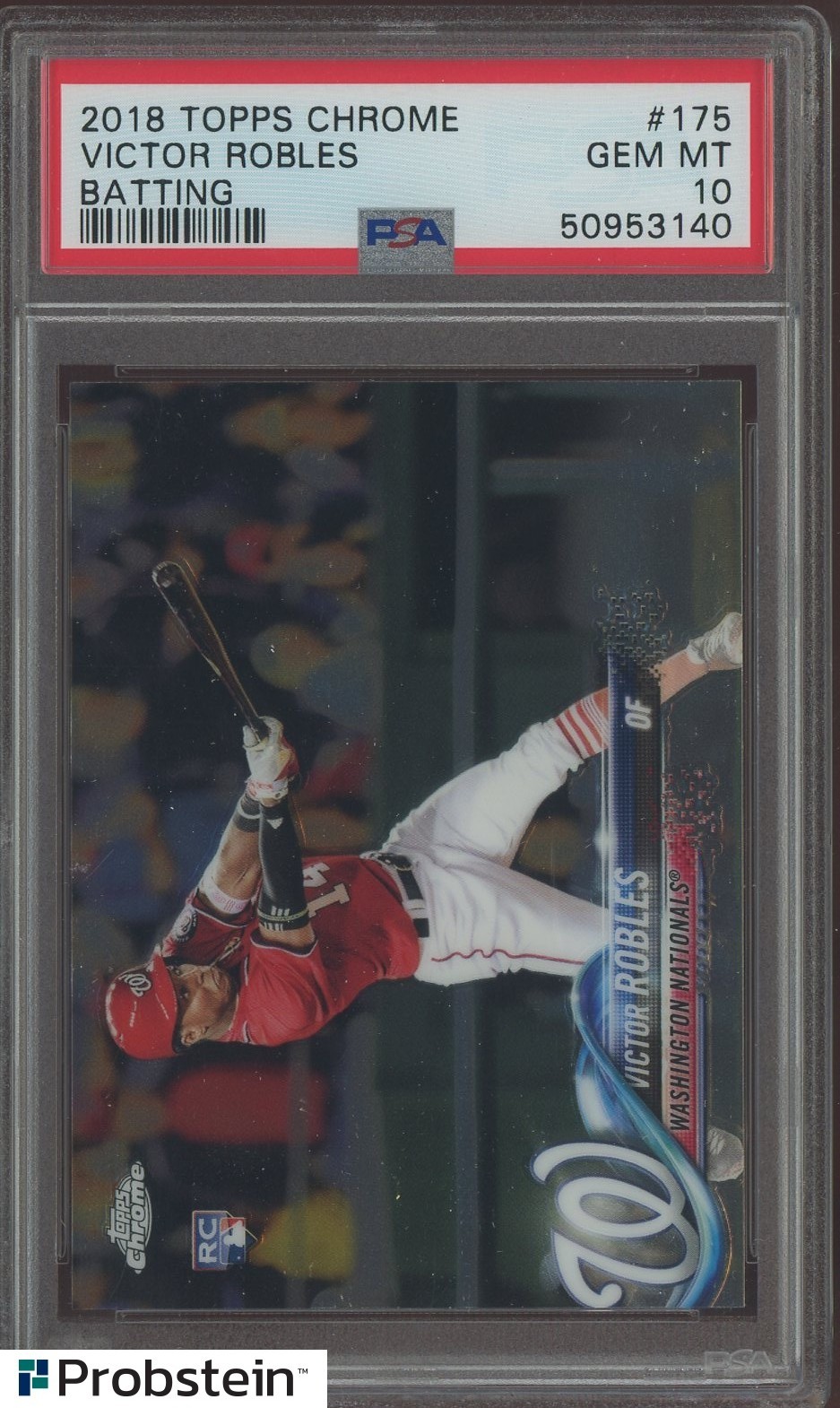 2018 Topps Chrome #175 Victor Robles Batting Nationals RC Rookie PSA 10 GEM MINT