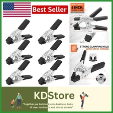 Heavy-Duty 6-Piece Spring Clamps – 6-Inch, Nickel Plated Steel, Versatile for...