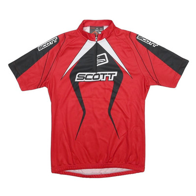 SCOTT Jungen T-Shirt Rot Schwarz Grafik 14Y Kurzarm Rundhals Radtrikot