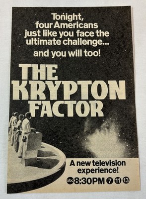 1981 ABC tv ad~ THE KRYPTON FACTOR a new television experience