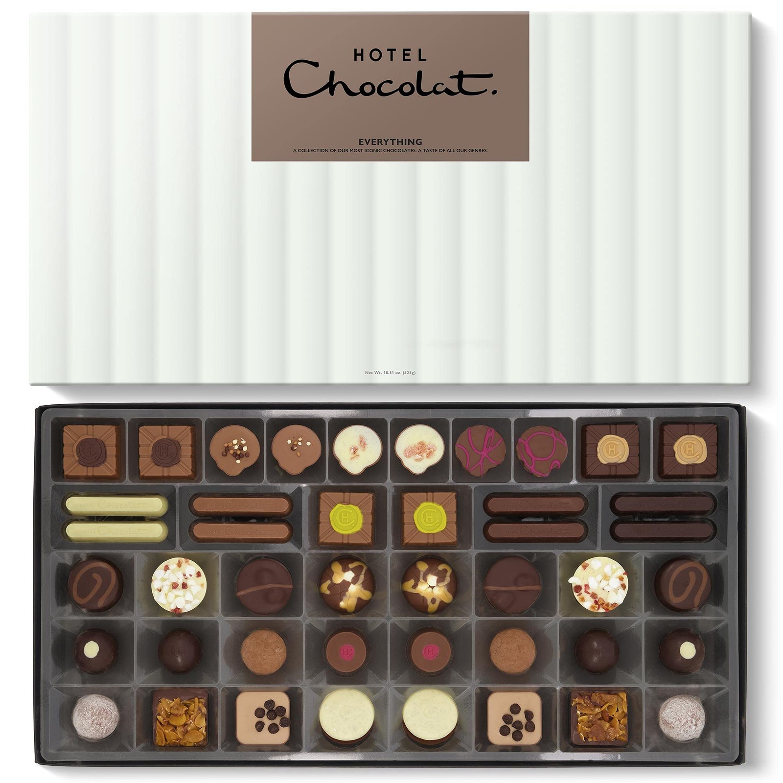 Hotel Chocolat Everything Luxe Box - 40 Milk, White 525 g (Pack of 1),