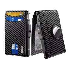 Men's Airtag Bifold Wallet Slim Pop-Up Premium with Money Clip  RFID Blocking