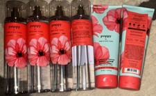Bath  Body Works X4 Poppy Body Mists  2 Creams New Discontinued