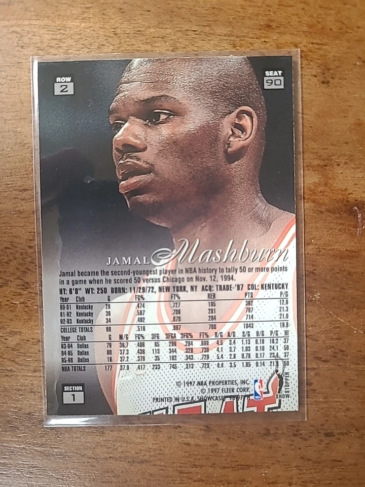 Escaparate Flair 1996-97 SIN ERROR DE NOMBRE - Jamal Mashburn #90 fila 2 ¡Ultra raro! Foto 2 de 4