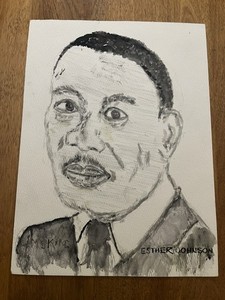 Vtg Outsider Folk Art African American Martin Luther King Jr. Portrait Painting
