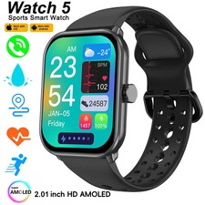 5-in-1 AMOLED Smartwatch with Bluetooth, GPS  Heart Rate Monitor
