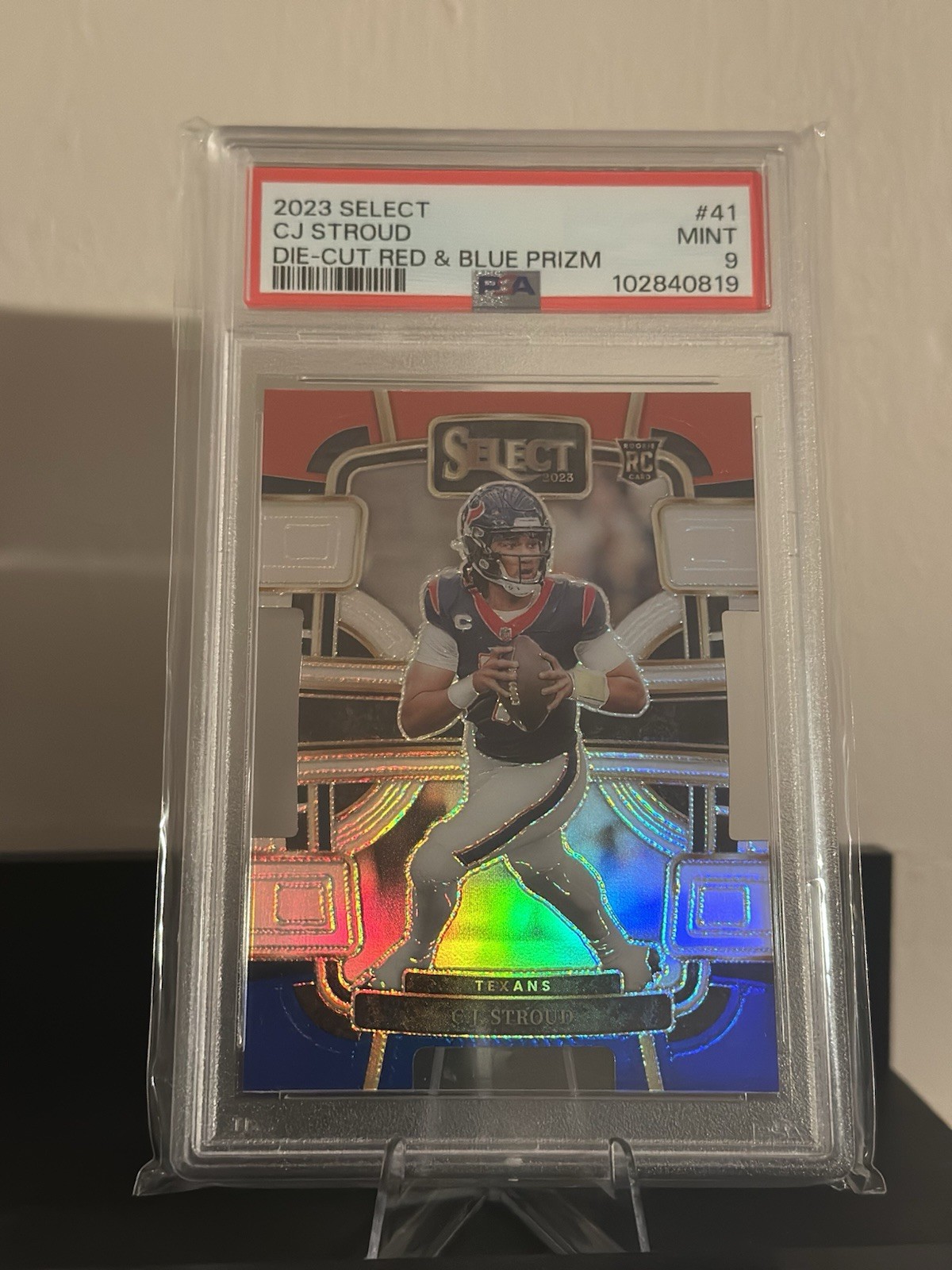 2023 Panini Select - Concourse C.J. Stroud #41 Red & Blue Prizm Die-Cut(RC)PSA 9