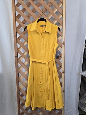 NWT Sharagano Women s Sleeveless Button Front Shirt Dress with Sweep - Sz 6