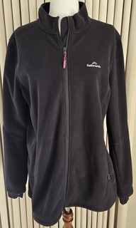 Kathmandu Womens Jacket Size 16 Black Polartec Windbloc Full Zip Fleece Hiking