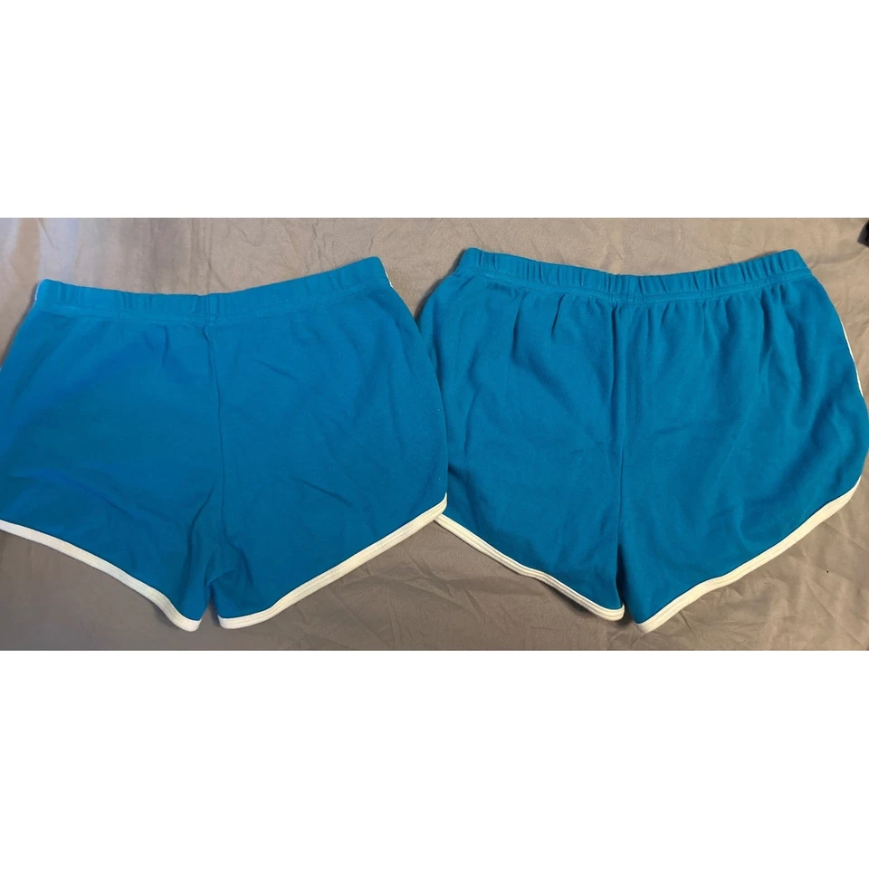 Pantalones Cortos Clásicos Niña American Apparel Azul y Blanco Borde Algodón x2, Medianos Foto 3 de 4