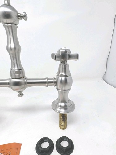 Newport Brass Kitchen Faucet 945 Fairfield with Metal Cross Handles Untested - Picture 7 of 24