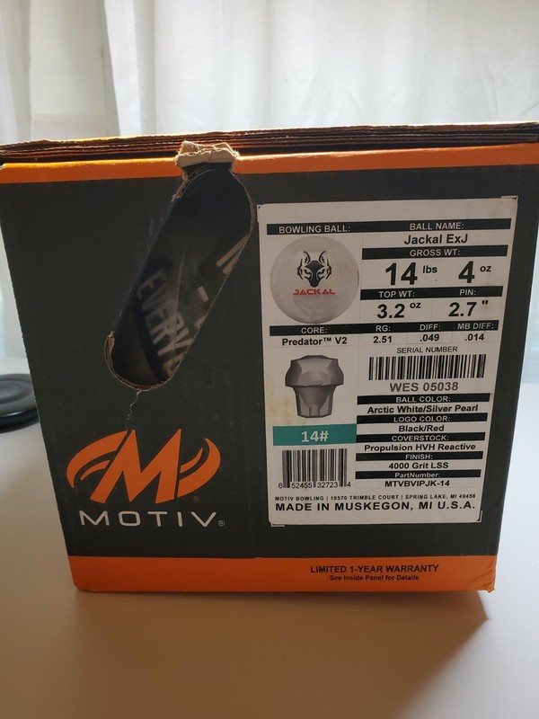 Motiv ExJ Jackal Limited Release Hybrid Bowling Ball NIB 1st Quality 14lbs RARE
