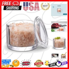 Elegant 10 oz Glass Salt Cellar with Lid - Dishwasher Safe, Clear Design