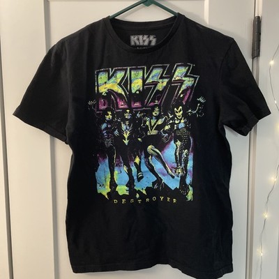 Kiss Destroyer T-Shirt Men s Small Black/Neon Excellent Condition
