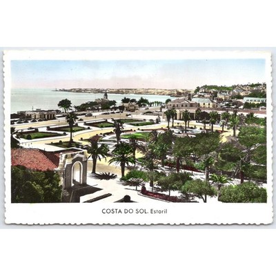 Postcard Costa do Sol Estoril Portugal Scenic View 1958