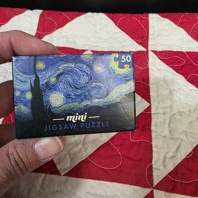 Professor Puzzle Mini Jigsaw Puzzle Blue Starry Night Van Gogh 50pc Tiny Gift