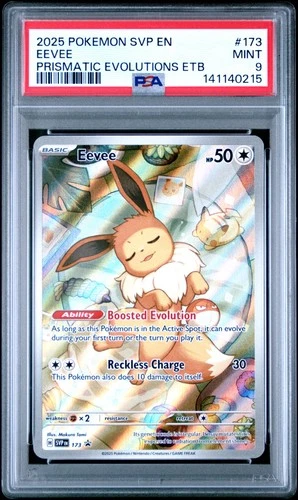 2025 POKEMON PRISMATIC EVOLUTIONS ELITE TRAINER BOX PROMO #173 EEVEE PSA 9