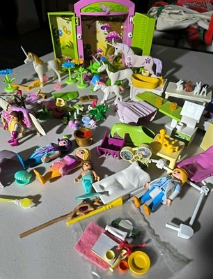 Lot of Mixed PLAYMOBIL Unicorns, FAIRY Garden Play Box 4148, Magical Mermaids 
