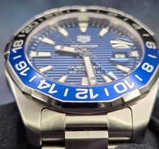 TAG Heuer Aquaracer WAY201T "Batman" Calibre 7 GMT 43mm Blue Dial Excellent 4