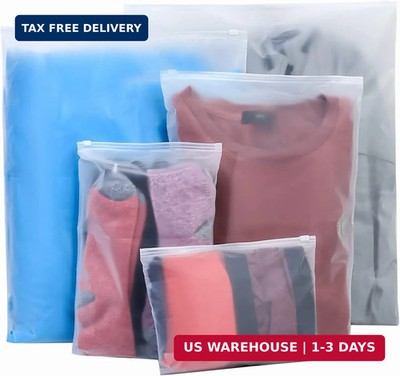 20 Pcs Travel Storage Bags, Clothes Packaging, Reusable Plastic Ziplock, Frosted