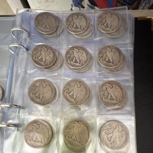 New ListingLiberty Walking Half Dollar Silver Circulated Coin Collection 1916-1947 Album