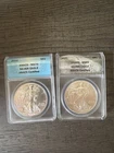 2011 & 2021 American Silver Eagle 1oz Lot of Two .999 Silver MS69 MS70 ANACS