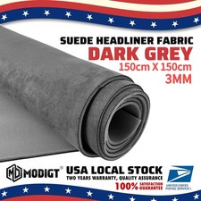 60"x60" Gray Suede Headliner Fabric Foam Back Roof Repair Upholstery Material