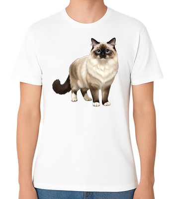 Stoffpuppe Blumen Katze Kunst Design T-Shirt Deko Katze Tier Geschenk Unisex Tee