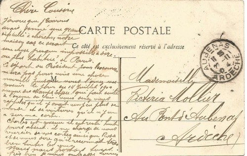 Carte postale timbrée 10c semeuse lignée Paris départ du président 1904 FOM - Picture 2 of 2
