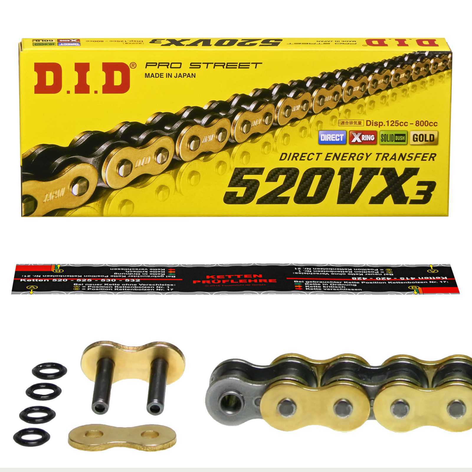 Honda NC750X DID Gold X-Ring Kette Und JT Quiet Ritzel Kit Set