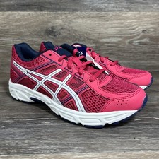 ASICS Girl Shoes Pink White Gel-Contend 4 Lace Up Lightweight Running Shoes 6