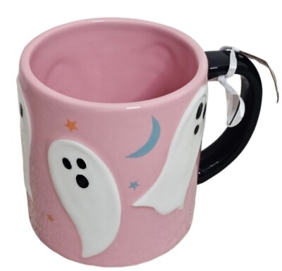 Pink Halloween Ghost Coffee Tea Mug