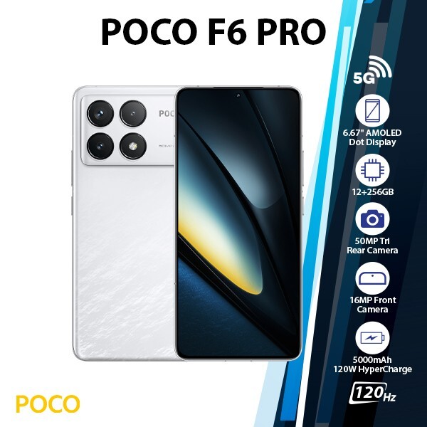 Xiaomi POCO F6 Pro 5G Android Mobile Phone (White/12GB+256GB
