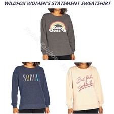 WILDFOX WOMEN'S STATEMENT SWEATSHIRT SELECT COLORS  SIZES NEW