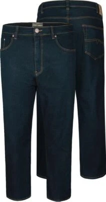 KAM JEANSWEAR Mens Kam Plus Size Regular Fit Stretch Jeans in Indigo KBS 101 02